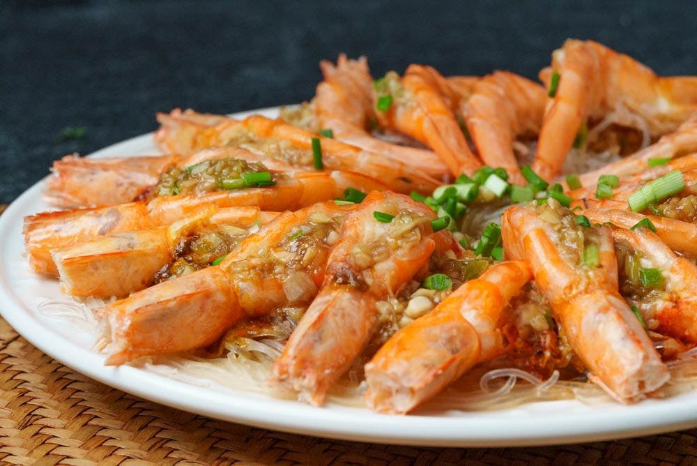 Steamed Garlic Prawns, Chinese Style Recipe