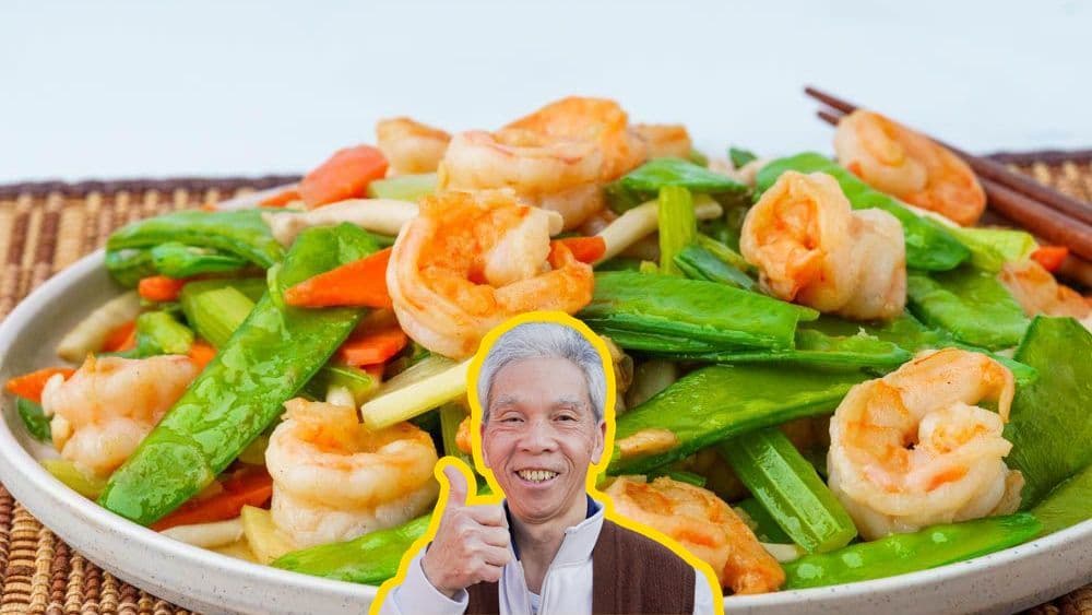 Shrimp & Snow Pea Stir Fry (蝦仁炒雪豆) — Daddy Lau